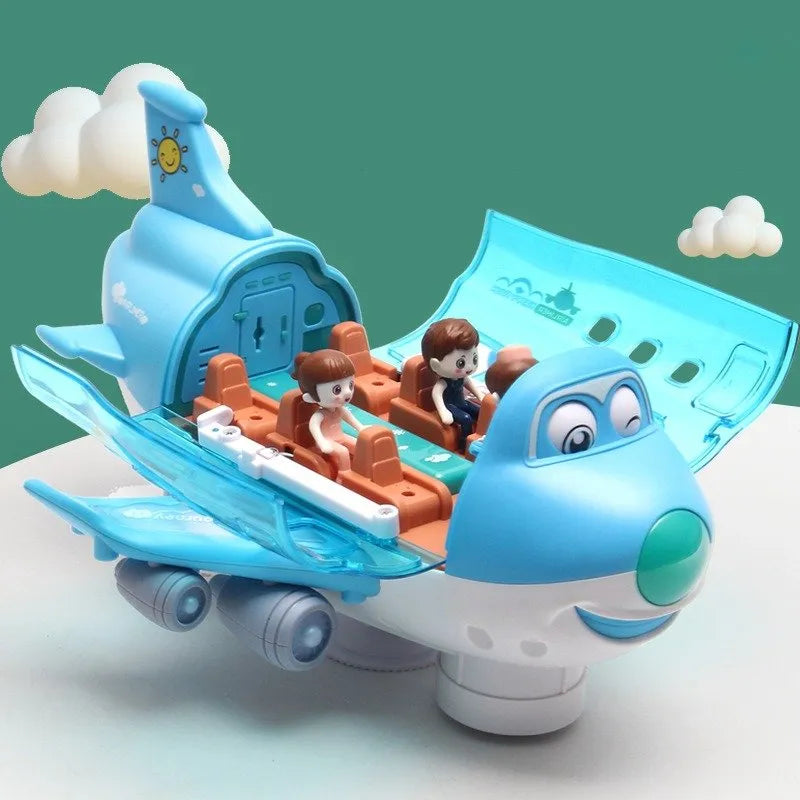Lightning &amp; Musical 360 Rotating Gear Airplane