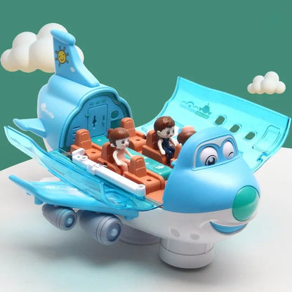 Lightning &amp; Musical 360 Rotating Gear Airplane